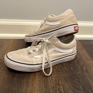 cream old skool vans